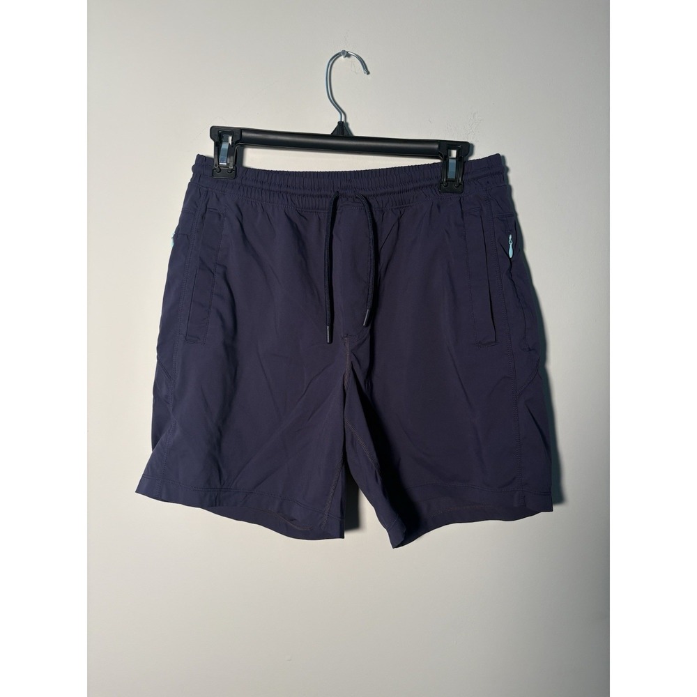 Birddogs Men Gym Shorts Size Medium M Navy Blue Teal Lined Athletic Running 7"